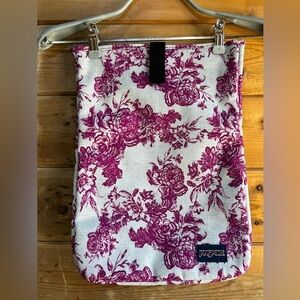 Jansport Padded Fleece Lined Laptop iPad & More Bag 11x15” Floral Velcro Closure